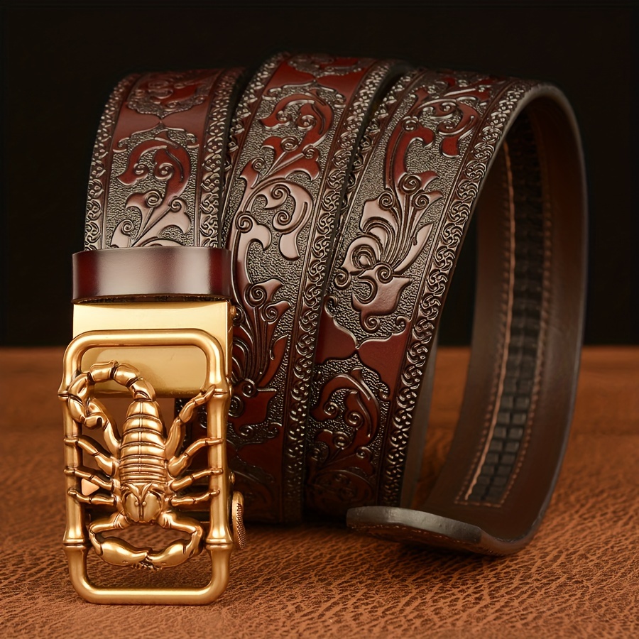 Men's Vintage Automatic Buckle Cowhide Belt